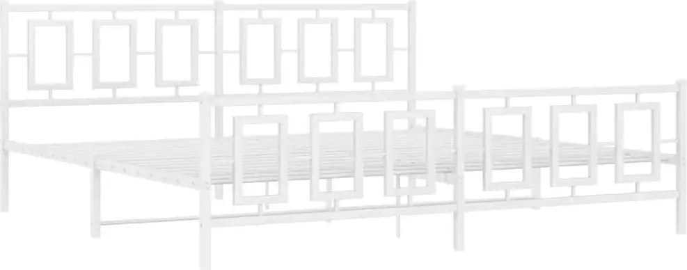 Białe metalowe łóżko małżeńskie 180x200 cm B9-T48