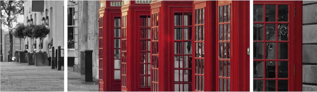 Obraz - Budki telefoniczne w Londynie (170x50 cm)