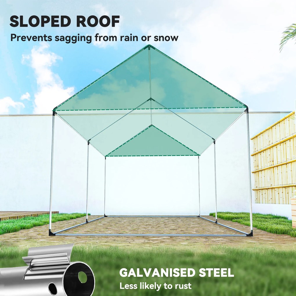 Outsunny Szklarnia Foliowa 2x3x2m Odporna na Wiatr z Oknem Drzwiami na Rolce Ochrona UV Zielona | Aosom PL