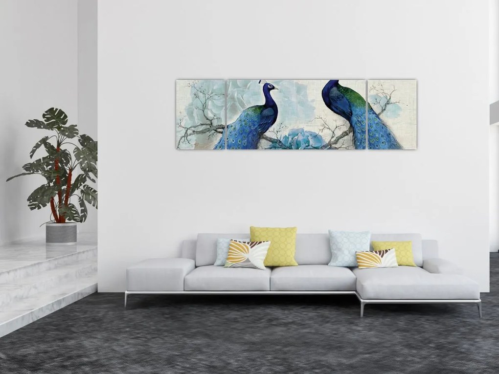 Obraz - Pawie tekstury (170x50 cm)
