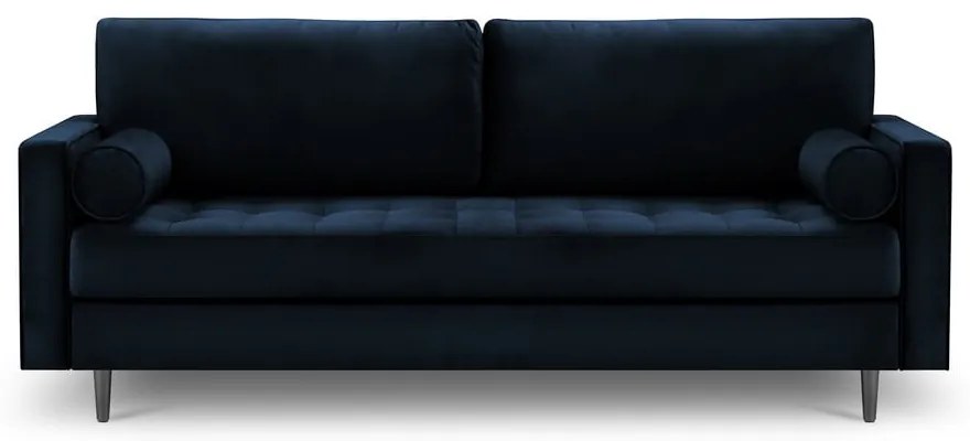 Niebieska aksamitna sofa Milo Casa Santo, 219 cm