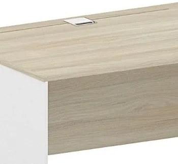 Biurko FUTURE do parawanu, 1700 x 800 x 740 mm, biały/dąb
