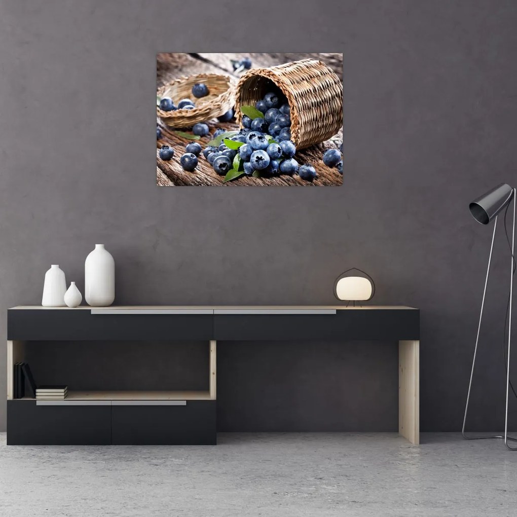 Obraz na szkle - Soczyste jagody (70x50 cm)