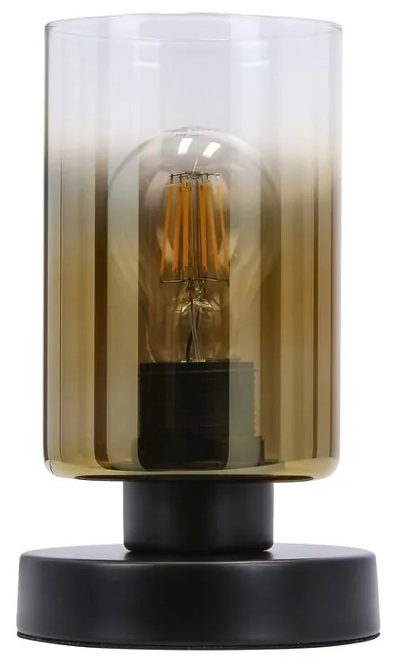 Czarna lampa stołowa ze szklanym kloszem (wys. 20 cm) Aspra – Candellux Lighting