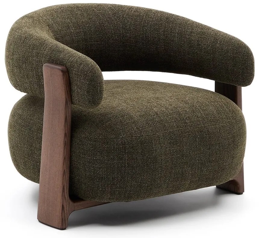 Zielony fotel z tkaniny szenilowej Granite – Kave Home