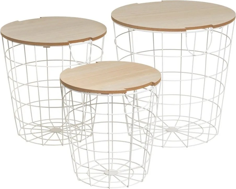 Okrągłe stoliki zestaw 3 szt. 39x39 cm – Casa Selección