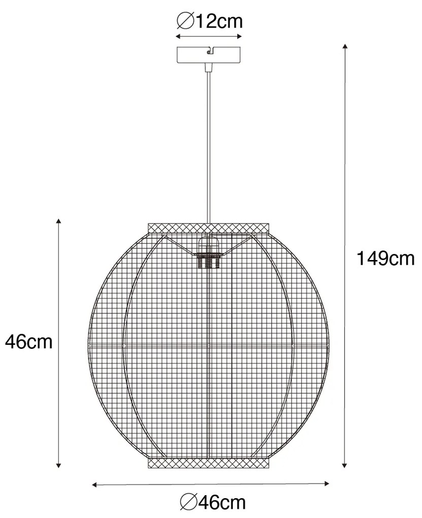 Orientalna lampa wisząca naturalna 46 cm - RobKolonialny Oswietlenie wewnetrzne