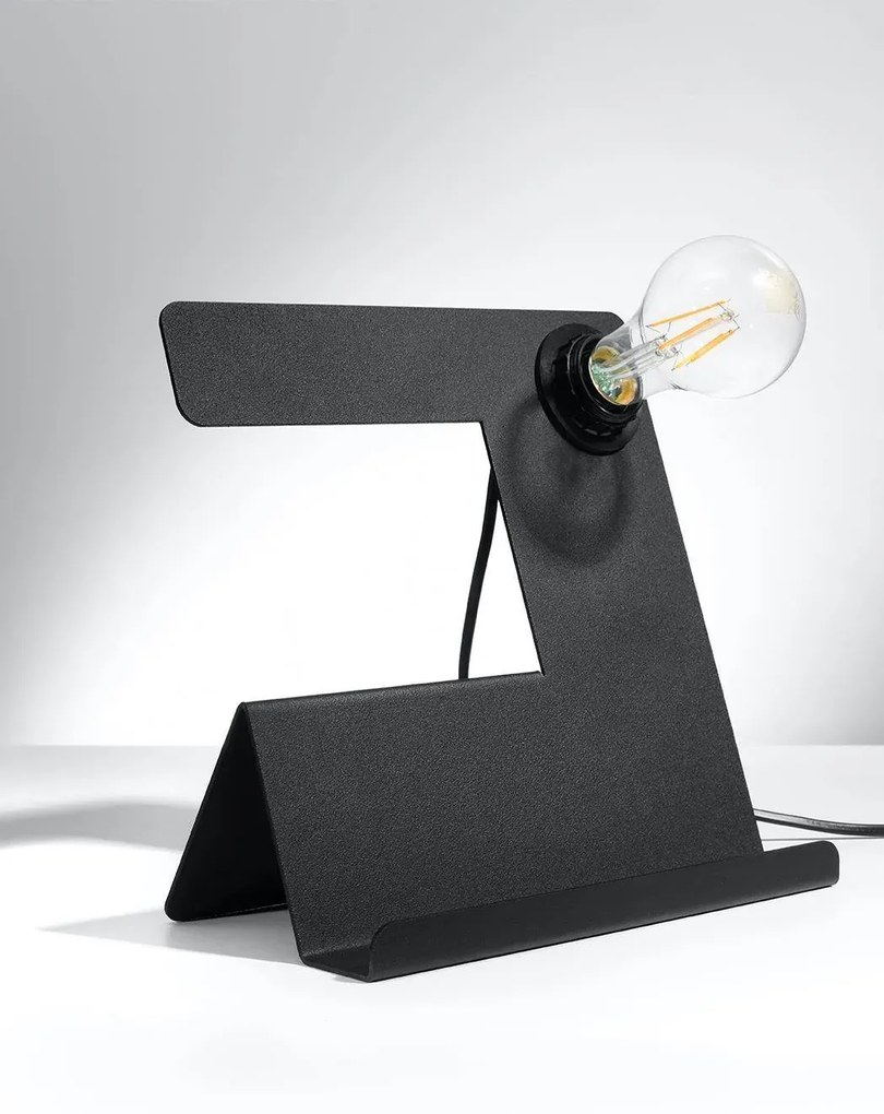 Lampa biurkowa INCLINE czarna ze stojakiem SOLLUX  LIGHTING