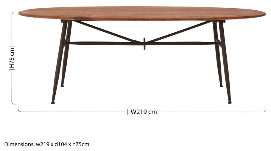 Stół z litego drewna orzechowego 104x219 cm New Foundry – Premier Housewares