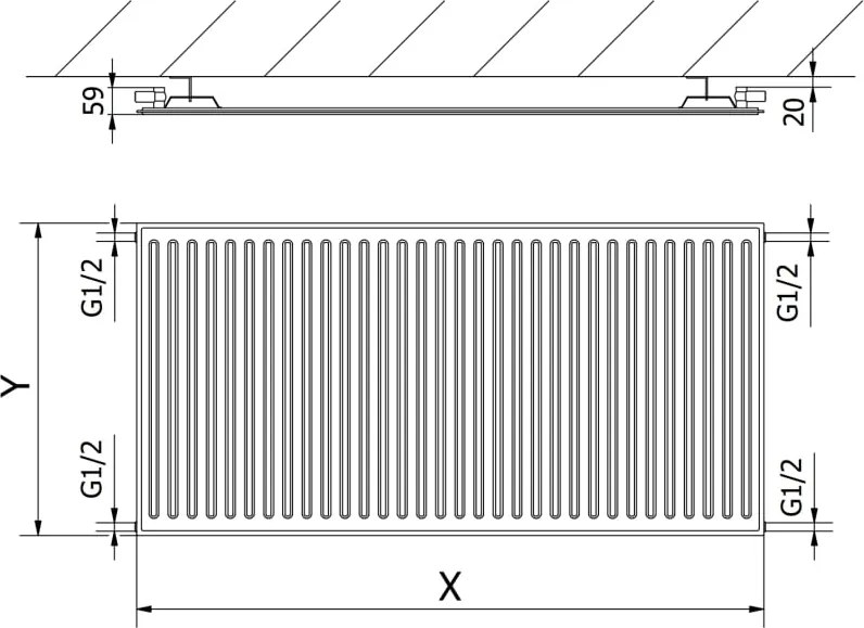 Mexen CH10 Hygiene grzejnik płytowy 300 x 400 mm, podłączenie boczne, 132 W, biały - W410H-030-040-00
