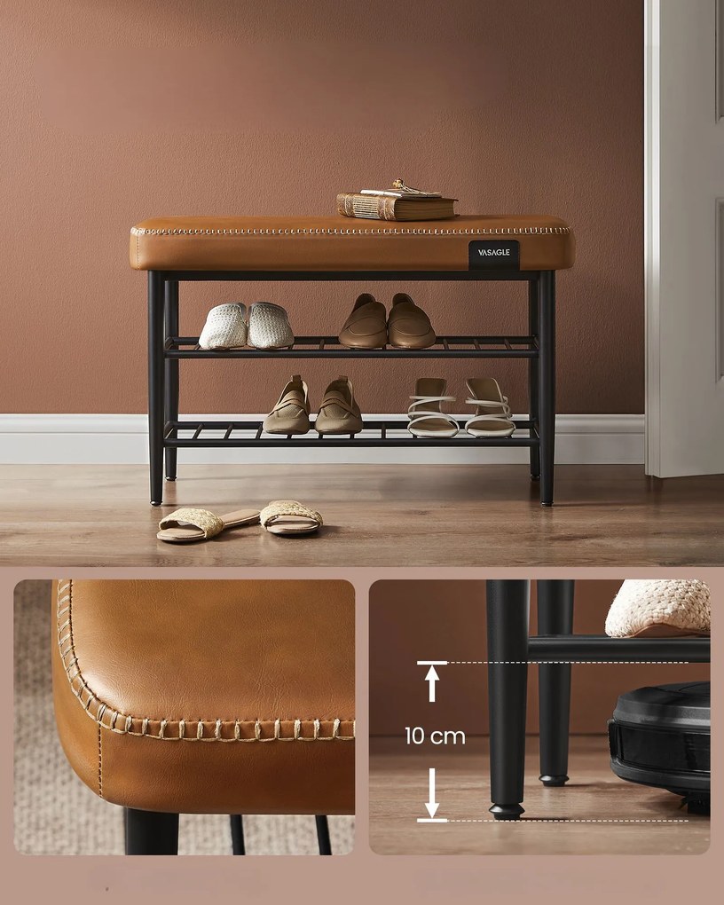Ławka z półką na buty EKHO brązowa