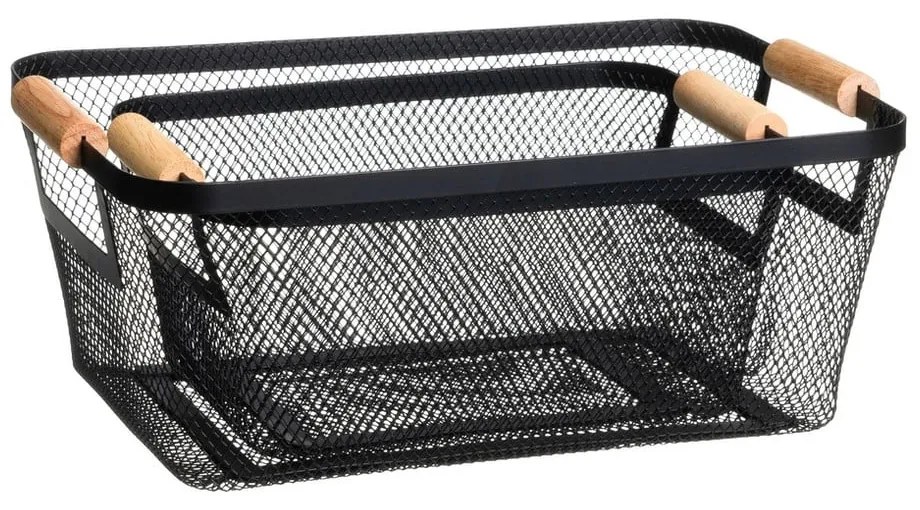 Metalowe koszyki druciane zestaw 2 szt. 33x21x14 cm – Casa Selección