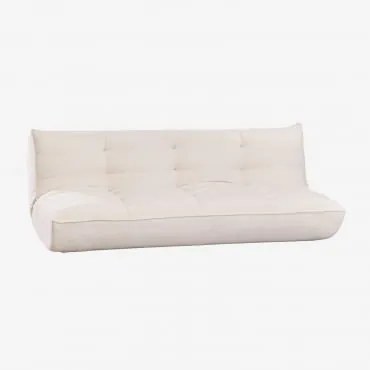 Sofa Rozkładana 3-osobowa Tapicerowana Mati Tkaniny Distressed White - Sklum