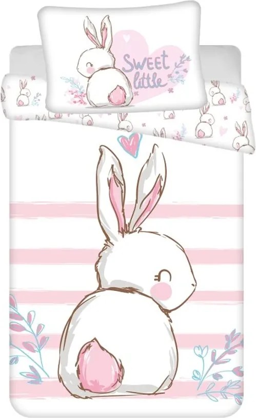 PrzytulneMieszkanie.pl PrzytulneMieszkanie.pl Bawełniana pościel do łóżeczka BUNNY SWEET biała Rozmiar pościeli: 40 x 60 cm | 100 x 135 cm
