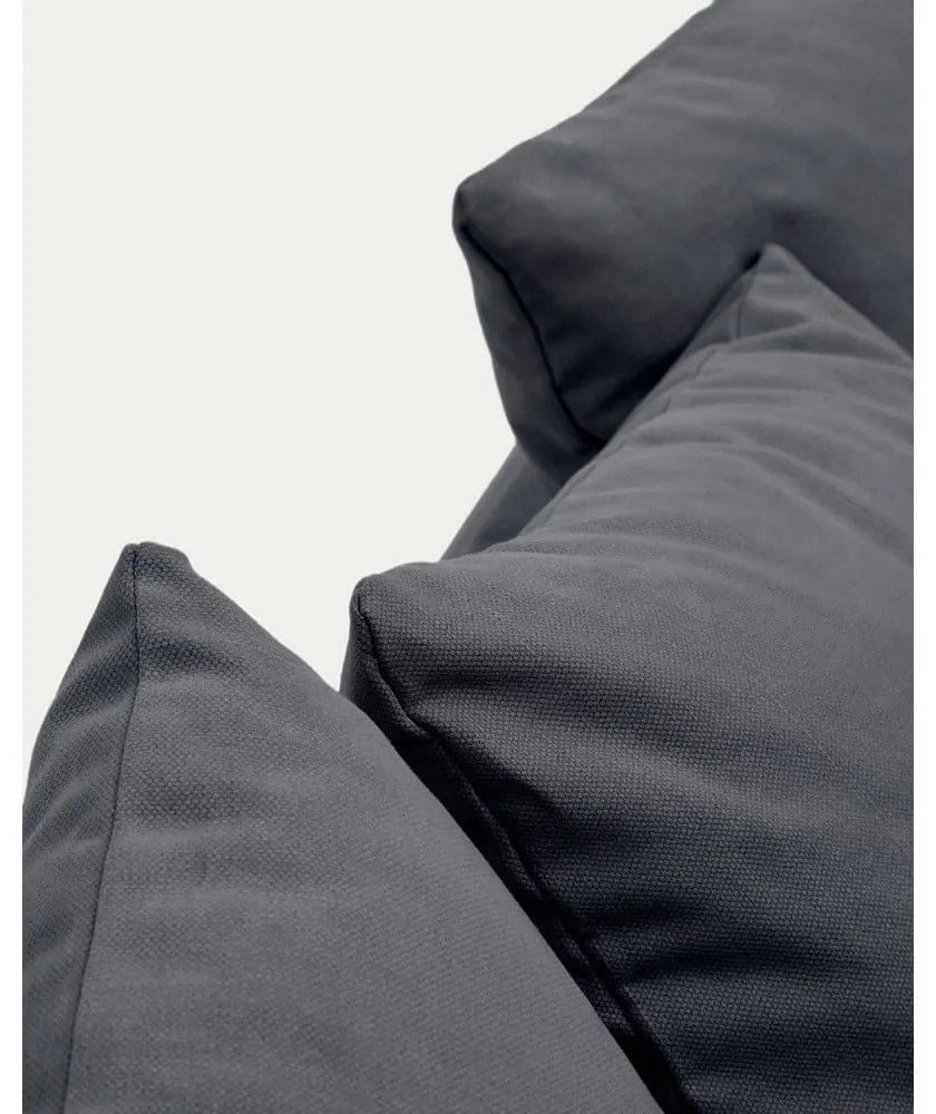 Antracytowa lniana sofa 340 cm Nora – Kave Home