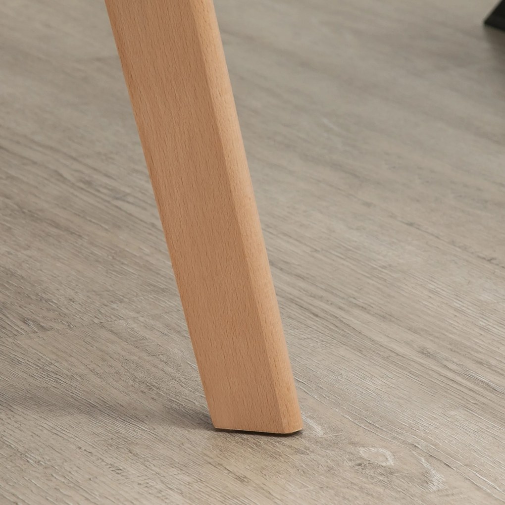 HOMCOM Krzesła Jadalniane Zestaw 2 Nowoczesny Design Aksamit Drewno Kauczukowe 54x57x80 cm Czarne | Aosom PL