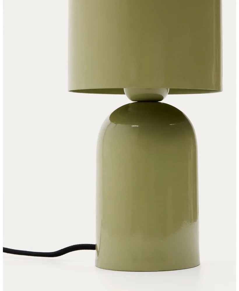 Zielona lampa stołowa z metalowym kloszem (wysokość 28 cm) Monze – Kave Home
