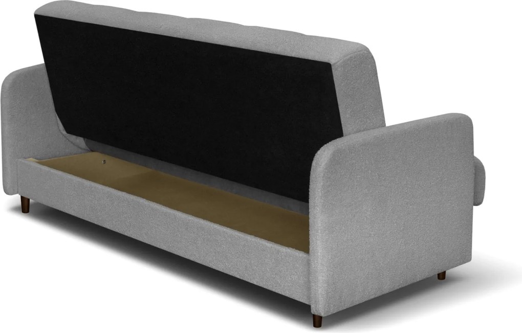 Sofa z Funkcją Spania TIVOLI Rozkładana Dwuosobowa Szara Boucle Nowoczesna