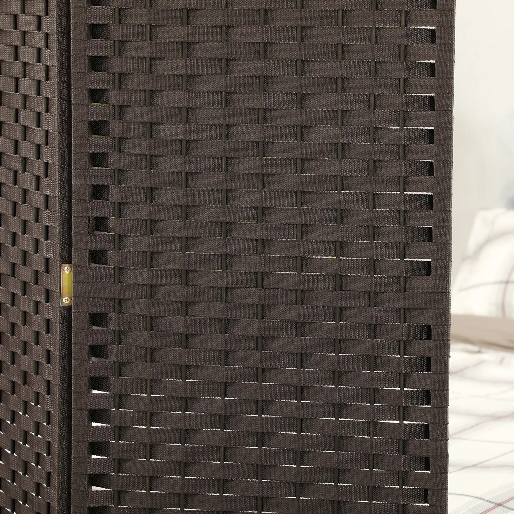 HOMCOM 4-częściowy parawan, Składana osłona prywatności, Ekran dla salonu, sypialni, biura domowego, Brązowy