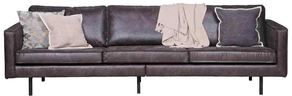 Czarna sofa z imitacji skóry 277 cm Rodeo – WOOOD