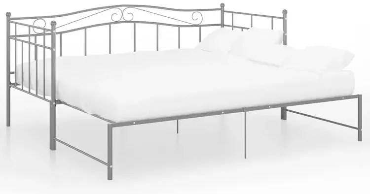 Szare metalowe łóżko rozkładane 90x200 cm A8-D07