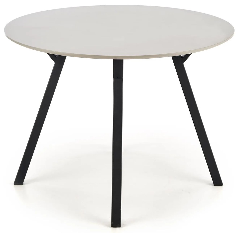 BOLIVAR OKRĄGŁY stół, stelaż - czarny, blat- jasny popiel 4 nogi 4 osobowy