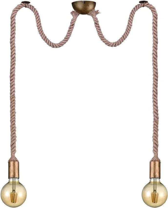 Lampa wisząca w kolorze mosiądzu ø 12 cm Rope – Trio