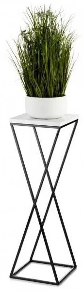 Stojak na kwiaty LOFT 70x24 cm czarno-biały