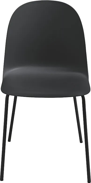 Zestaw 2 nowoczesnych krzeseł „Leandro” z czarnego polipropylenu z metalową ramą cm 45x50 82h