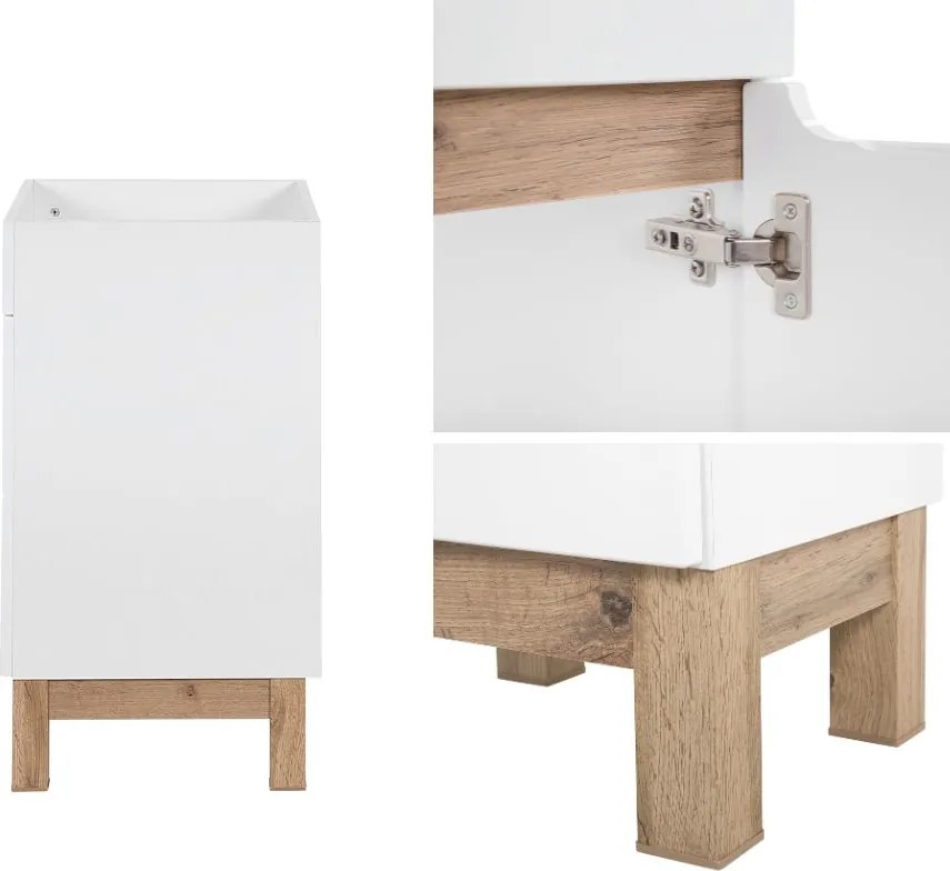 Stojąca szafka pod umywalkę wpuszczaną 60 cm, Bali 820, biała