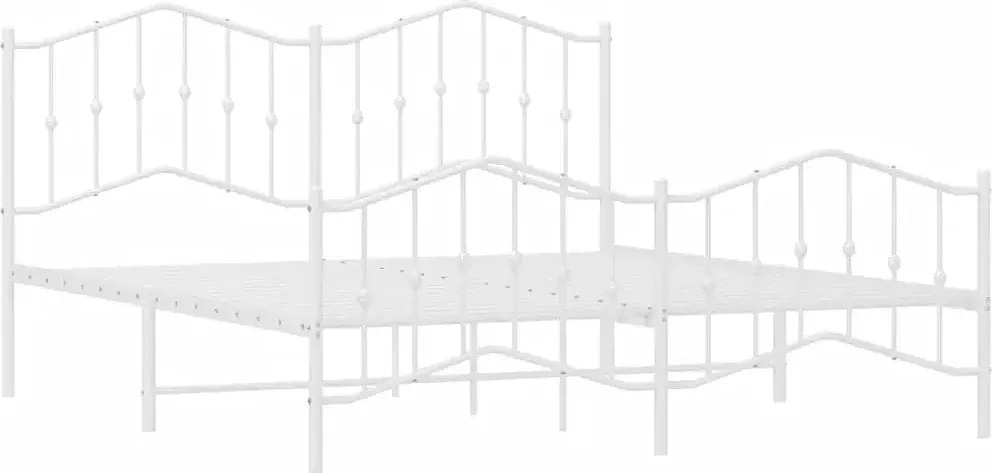 Białe rustykalne łóżko metalowe 200x200 cm W6-E26