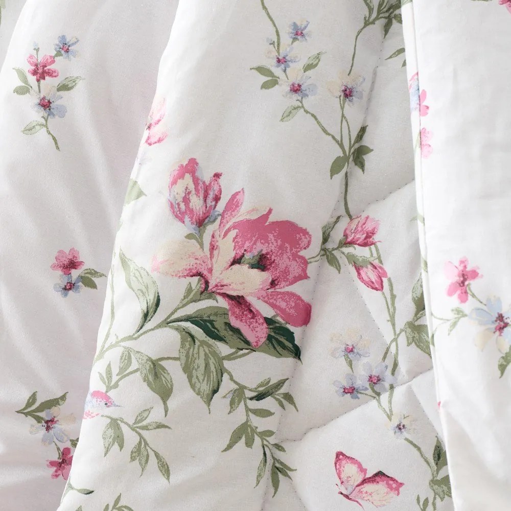 Kremowa narzuta pikowana 200x200 cm Bridgerton Penelope Floral – Catherine Lansfield