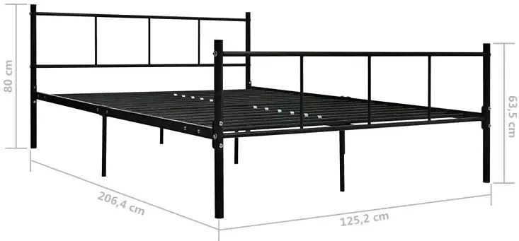 Czarne metalowe łóżko małżeńskie 140x200 cm T8-F89