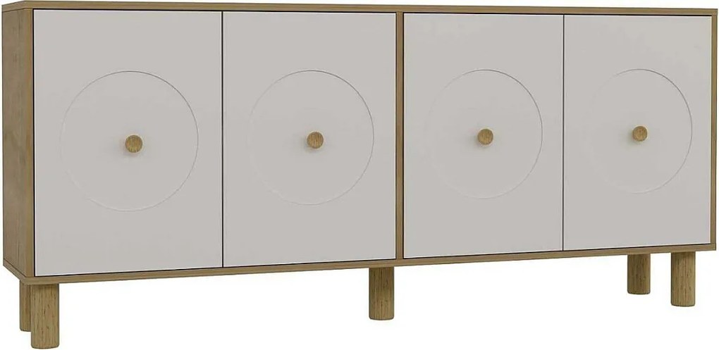 Komoda – 180 cm x 78,6 cm x 35 cm – Dąb szafirowy i biel – Płyta wiórowa