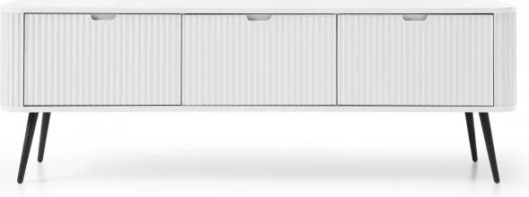 ZURI Szafka RTV-168 biała | czarne nogi