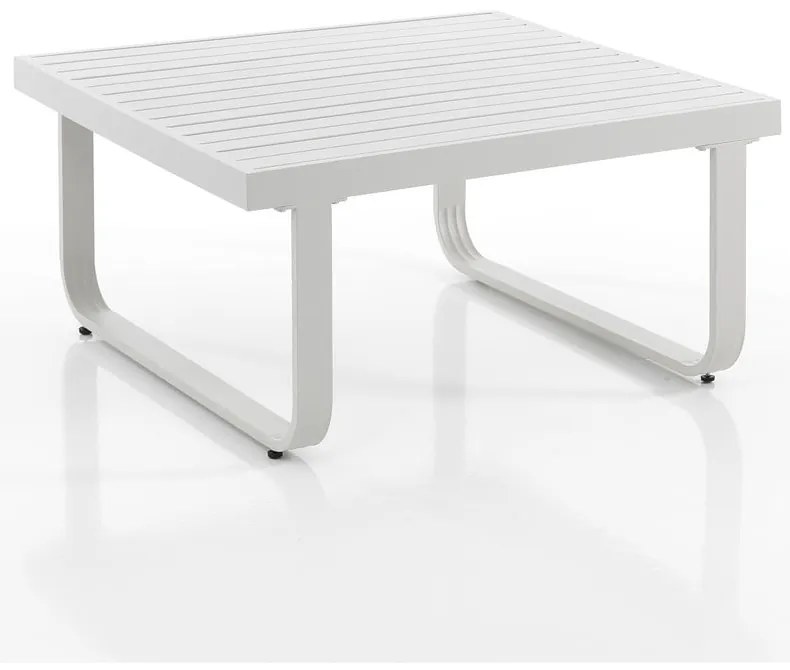 Biały aluminiowy stolik 80x80 cm Ischia – Tomasucci