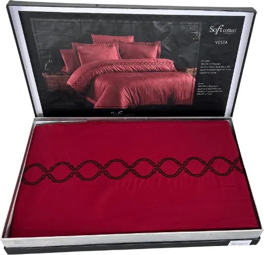 Bawełniana pościel do podwójnego łóżka VESTA, 6 szt Zestaw na łóżko dwuosobowe