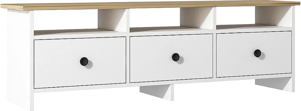 Stojak pod telewizor – 150 cm x 47 cm x 36 cm – Biały i szafirowy – Płyta wiórowa pokryta melaminą