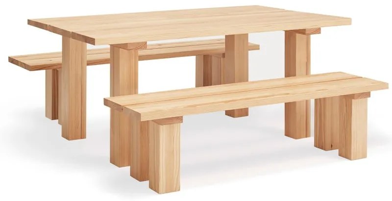 Stół z blatem z drewna sosnowego 100x180 cm Banda – Teulat