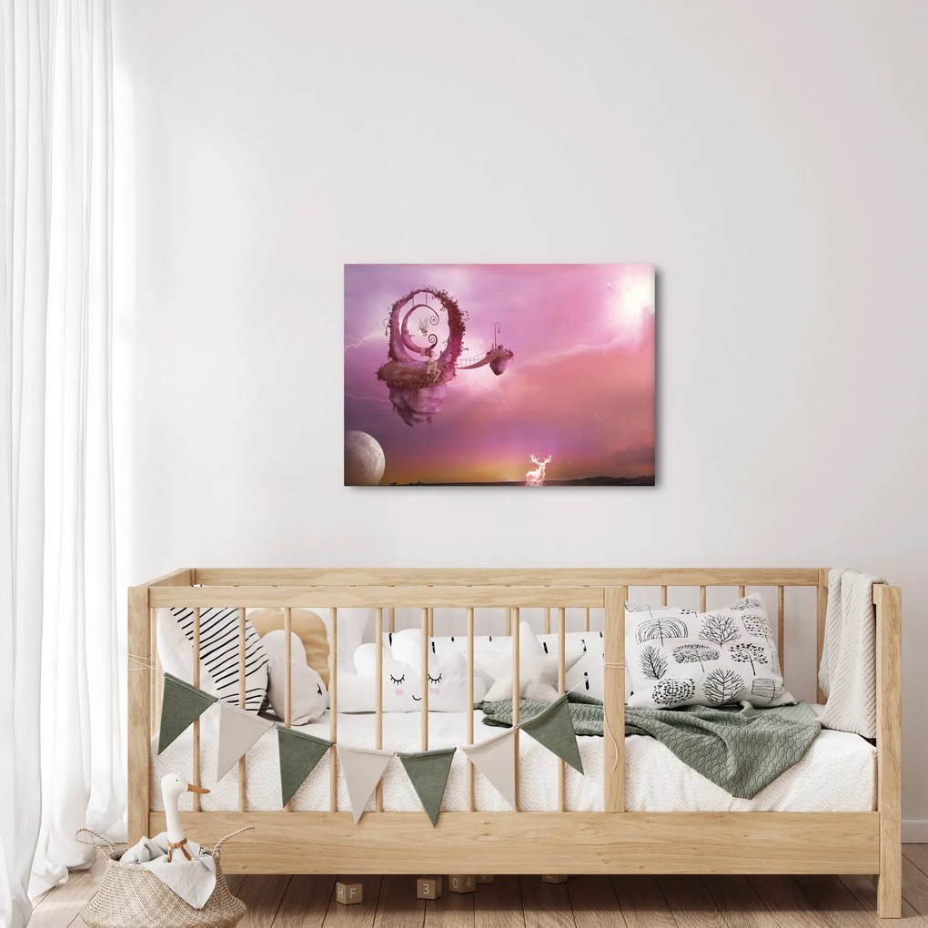 Obraz - Wróżka na pływającej wyspie (70x50 cm)