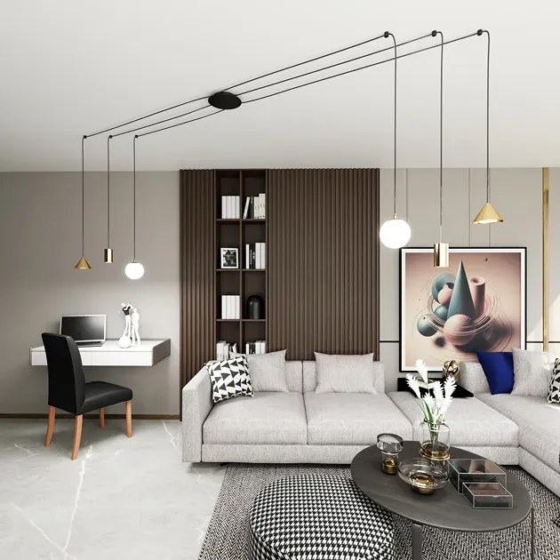 Czarno-złota nowoczesna lampa pająk - 4X D132 D5-Z16