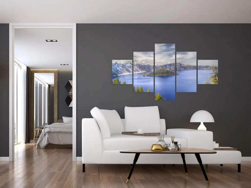 Obraz górskiego jeziora (125x70 cm)