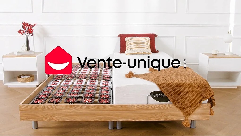 Komplet relaksacyjny całość z płytek+pamięć kształtu ciała i bambus LYSIS III marki NATUREA - silniki OKIN - 2 x 90 x 200 cm - czarny