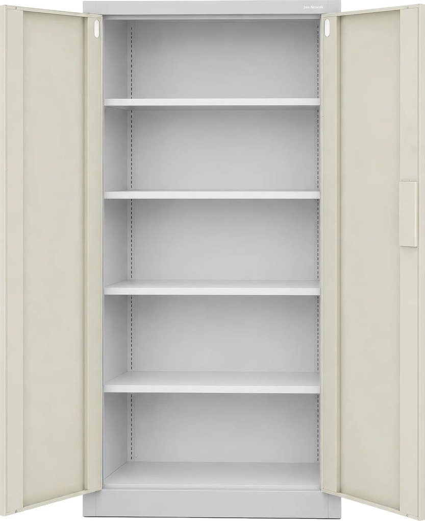 Biurowa szafa metalowa z zamkiem na szyfr szara / dąb sonoma: Eco Design DANIEL, 900 x 1850 x 400 mm