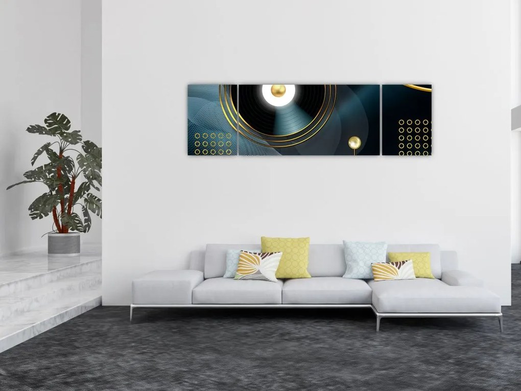 Obraz - Złote kółka (170x50 cm)
