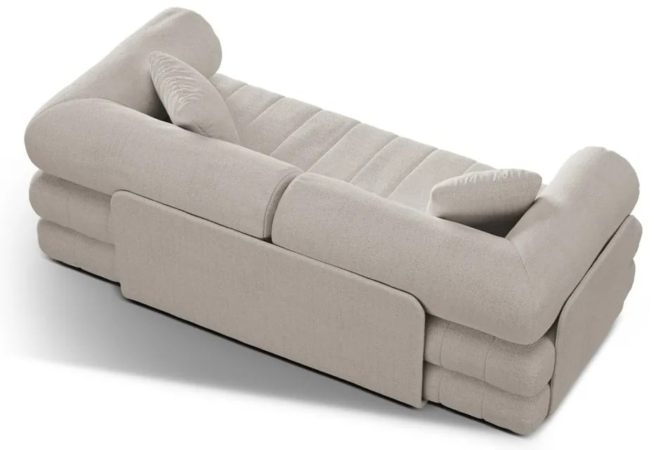 Beżowa rozkładana sofa z materiału bouclé 206 cm Kemi – Cosmopolitan Design