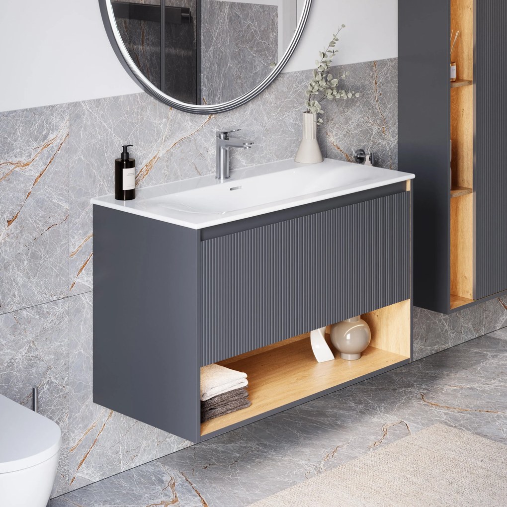 Szafka pod umywalkę BELDIVO 100 cm z umywalką ceramiczną