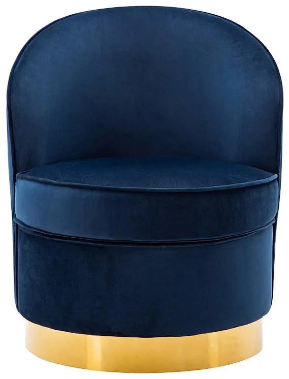 Welurowy fotel SANELA - Granatowy