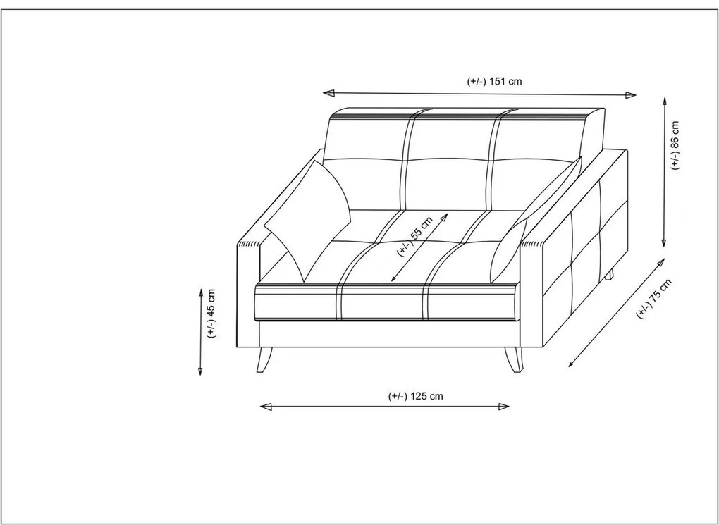 Sofa rozkładana Polya Tile Red