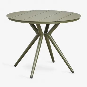 Okrągły Stół Ogrodowy Z Aluminium Valerie Ø100 Cm & Intensywny Verde Olive - Sklum